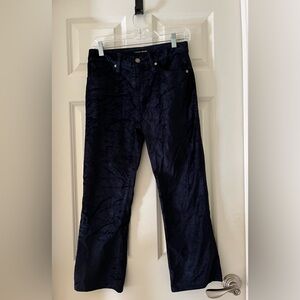 Women’s Lucky Brand AVA mid rise crop mini boot faux suede blue pants size 6